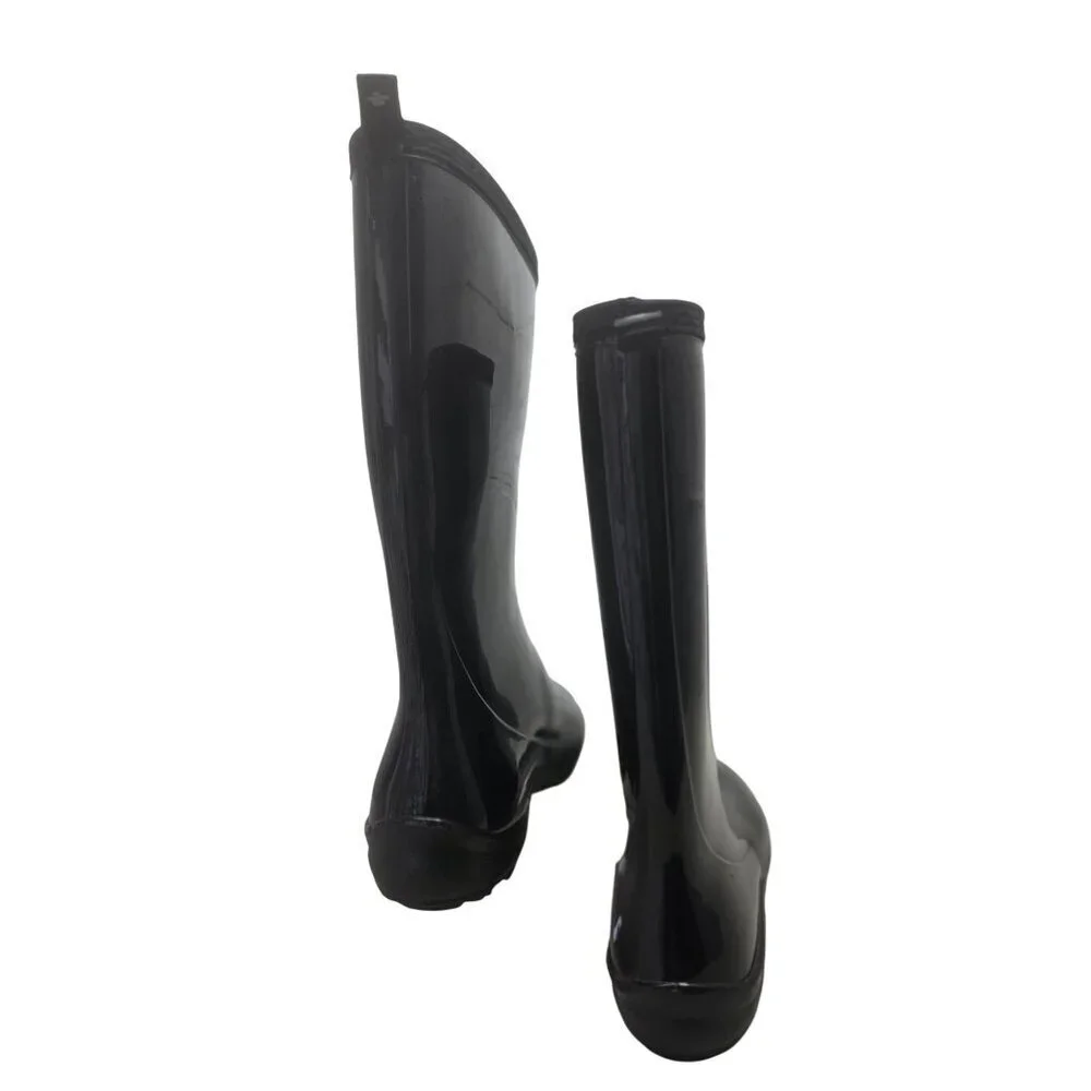 Kamik Sami Black Glossy Rain Boots Womens Shoe Size 7 Waterproof Pull-On NEW